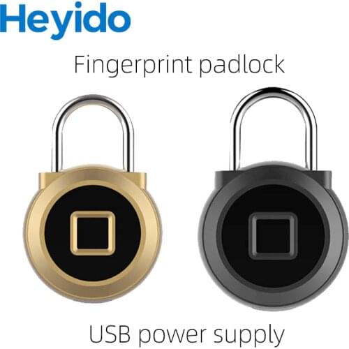 Keyless USB Charging Fingerprint Lock Smart Padlock door lock 0.1sec Unlock Portable Anti-theft Fingerprint Padlock Zinc