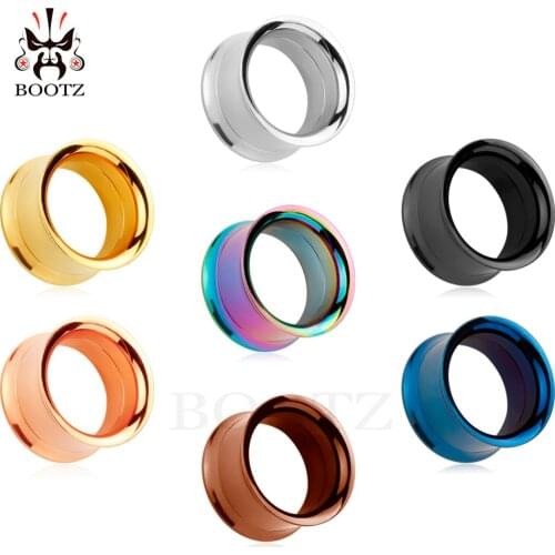 Wholesale Price 8 Colors Ear Gauges Expanders Stainless Steel Plugs Piercing Tunnels Body Jewelry 6mm-25mm 40PCS