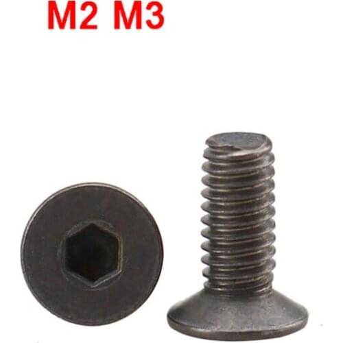 10Pcs M2 M3 Countersunk Head Hex Socket Cap Screws Titanium Alloy Flat Head Allen Machine Bolts