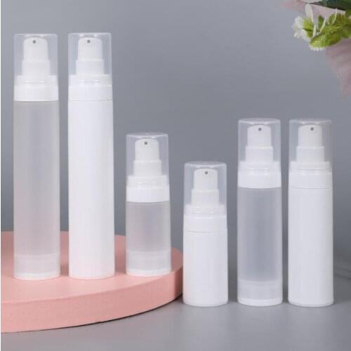 10pcs x 15ml 30ml 50ml Transparent/white Empty Vacuum Airless Plastic Lotion Cream Bottles Container Travel Size Cream Container