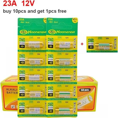 11PCS 23A 12V dry Alkaline batteries for doorbell,car alarm,walkman A23 A-23 GP-23A RV08 LRV08 E23A V23GA