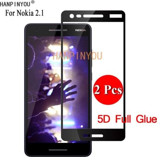2 Pcs/Lot For Nokia 2.1 TA-1080 TA-1092 5.5" 5D Full Glue Full Cover Screen Protector Tempered Glass Protective Film