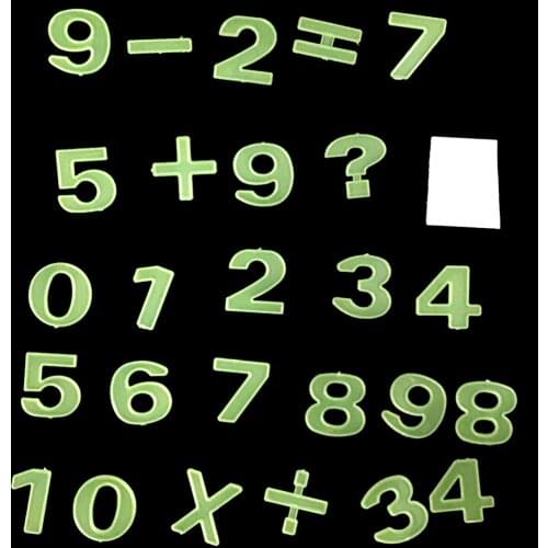 26pcs Plastic Wall Sticker Glow In Dark Number Figure Luminous Fluorescent Education Sticker Home Decor Decal Wallpaper