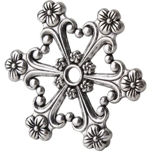 594C Retro Plum Blossom/ Four Corner Thread Holder, Cross Stitch Thread Embroidery Winding Board for Craft DIY Sewing Storage