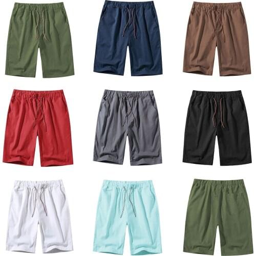 8 Solid Colors Men Drawstring Beach Shorts Casual Elastic Waist Solid Color Class Fit Short Pants Briefs Plus Size S-3XL