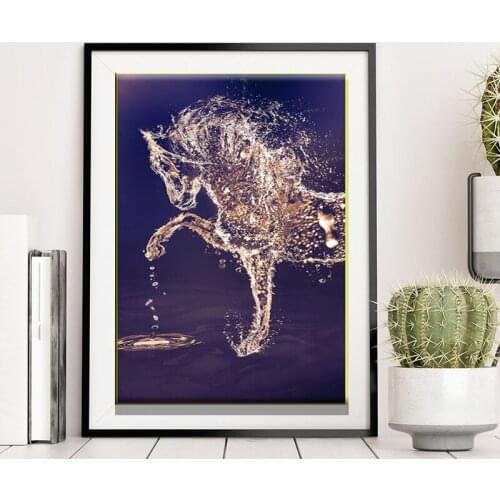 Abstract Horse Canvas Painting Wall Art Poster and Print Colorful Abstract Wall Artworks Pictures for Living Room Decor