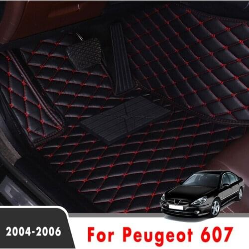 Car Floor Mats For Peugeot 607 2006 2005 2004 Car Carpets Artificial Leather Waterproof Custom Interior Accessories Foot Pads