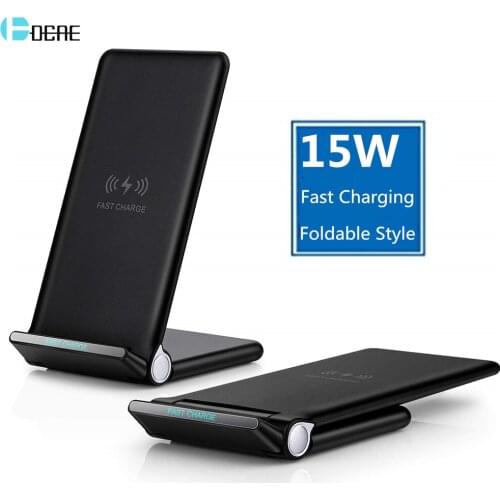 DCAE 15W Qi Quick Charge Wireless Charger Stand Base Pad for iPhone 11 Pro 8 X XR XS Max Samsung Galaxy S20 S10 S9 Note 10 USB C