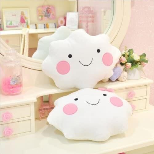 Decorative Cushion Cute Smile Bowknot Clouds Plush Pillow For Sofa Home Chair Car Decor Children Gift