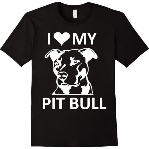 I (heart) My Pitbull T-shirt (I Love My Pitbull Tee,pit Bull Mens Shirts Short Sleeve Trend Clothing Print T Shirt Men Top Tee