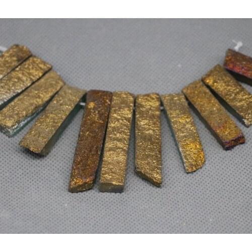 Kindgems, 2Strands Titanium Imperial Emperor Stone, Sediment Point Pendant,Top Drilled Nugget Beads Accessories Jewelry Making