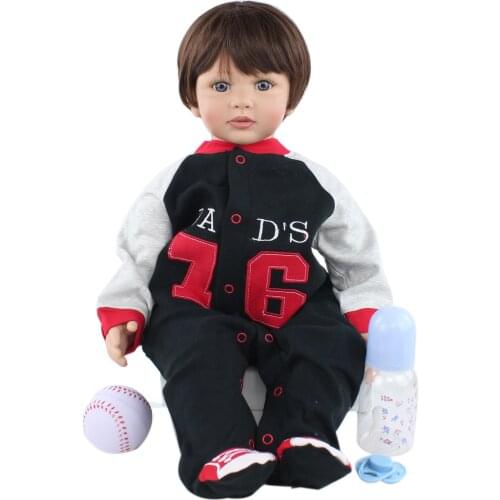 60 CM Soft Silicone Reborn Baby Boy Doll For Girl Vinyl Toddler Bebe With Cloth Body Dress Up Bedtime Toy Boneca Birthday Gift