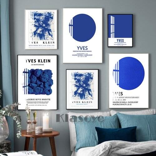 Yves Klein Monochrome Painting Creation Exhibition Museum Poster Neorealism Art Prints Minimalism Wall Stickers Home Decor Gift