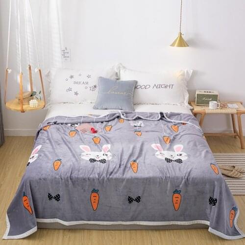Carrot High quality Thicken plush bedspread blanket 200x230cm High Density Super Soft Flannel Blanket for the sofa/Bed/Car