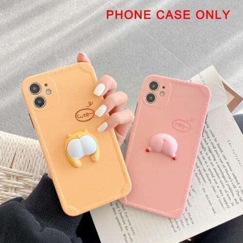 Cartoon Three-dimensional Corgi Butt For FFOR Apple Mobile For IPhone12 Case Soft 11Pro Phone XSMAX C1G0