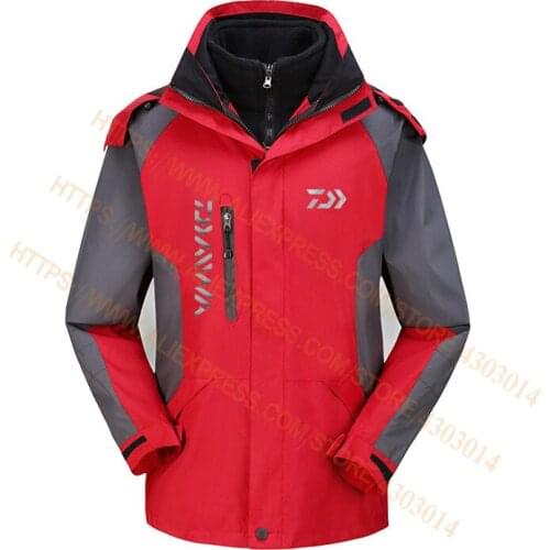 2020 DAIWA 2 Pieces Design Fishing Coat Fishing Jackets Outdoor Fleece Thick Warm Fishing Clothing Men Breathable Fishing Jacket