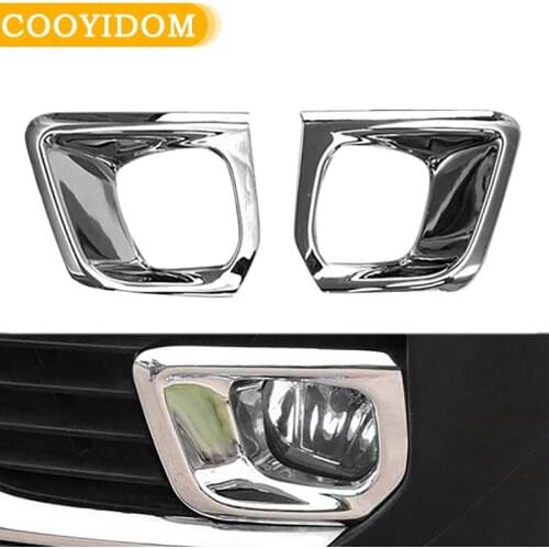 1 Pair Front Fog Lamp light Cover Grilles Trim Sliver Chrome Fog Light Cover Grill Bezel Car Exterior For Peugeot 5008 2017 2018
