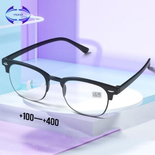 VCKA TR90 Reading Glasses Presbyopic Eyeglasses Half frame Elder Glasses Men Women Eyewear +1.0 +1.5 +2.0 +2.5 +3.0 +3.5 +4.0