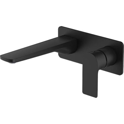 Black color Bathroom Wall-Mounted Single Handle wash basin Sink Faucet mixer tap Square