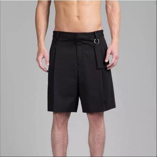 27-46 Original Men Clothing Summer Three-dimensional Pleated Wide-leg Shorts Tide Hairstylist Gd Casual Low Crotch Shorts Tide