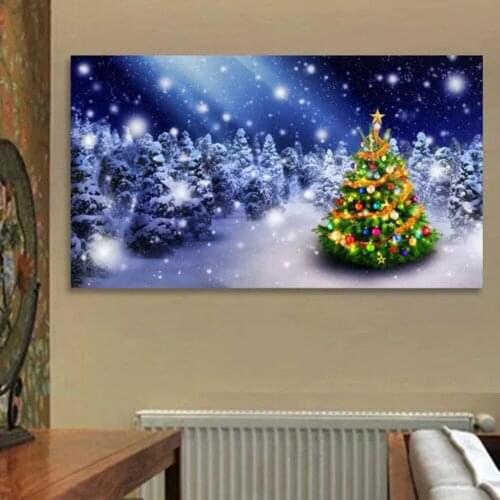 Print And Poster Painting Christmas Decorations For Home Pictures Christmas Tree Decorations Gift Wall Art Canvas Painting