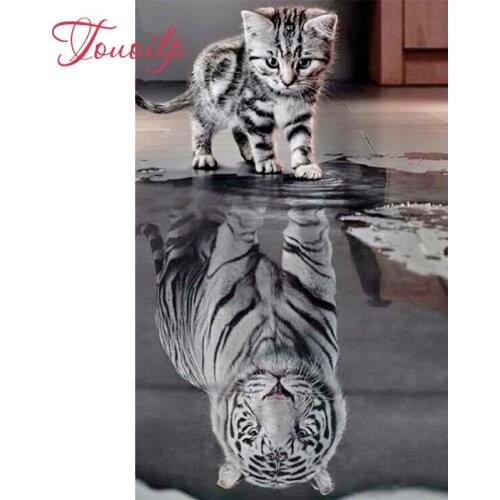 Full Rubiks Cube rhinestones pictures diamond embroidery animals Cat & Tiger cross stitch kits 5d diamond painting embroidery