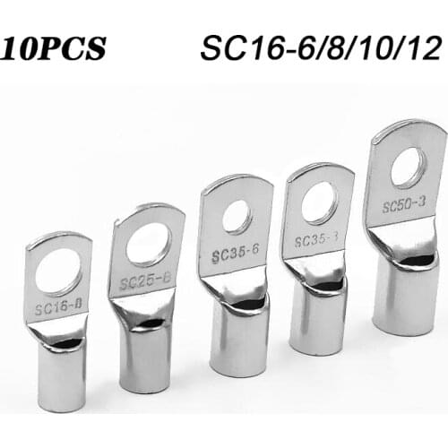 SC16-6 SC16-8 SC16-10 SC16-12 Tinned Copper Cable lugs Set Wire Terminals Connector Soldering Kit