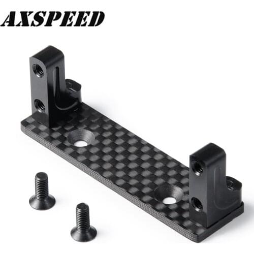 AXSPEED Aluminum Servo Mount Carbon Fiber Holder Servo Fixed Bracket for 1/10 Axial SCX10-AXI03004 Capra Upgrade Parts