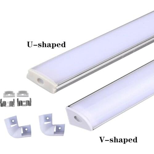 LED aluminum channel 0.5m, for 3528 5630 5050 LED strip U/V shape LED aluminum channel milk white cover/transparent cover