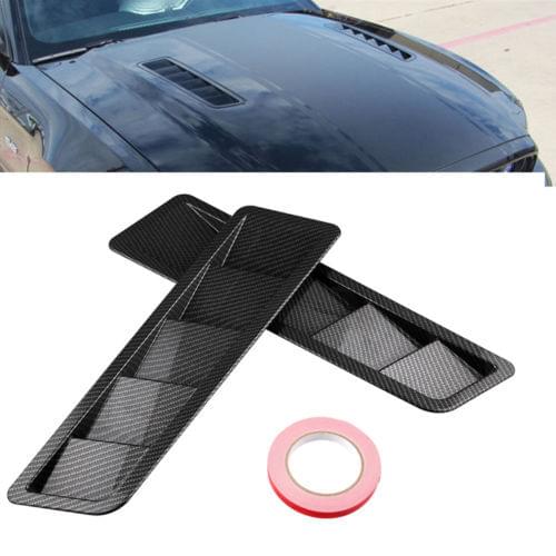 Carbon fiber Hood Vents Louver Panel Trim Matte ABS Universal for all vehicles