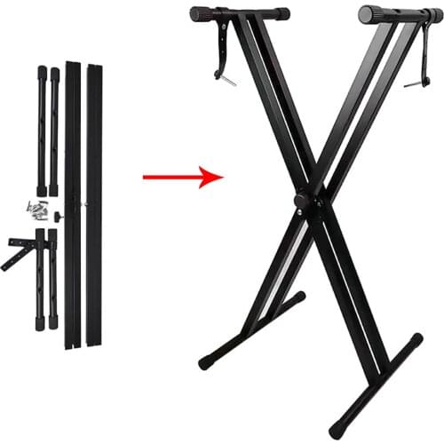 Universal Folding Piano Keyboard Stand Bracket Double X-Style Heavy Duty Metal Material for Digital Piano MIDI Keyboard