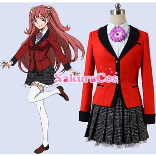 Anime Kakegurui Yumemite Yumemi Japanese School Girls Uniform Jacket+Shirt+Skirt customize full sets