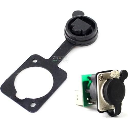 1Pcs RJ45 network D-type base socket dustproof and waterproof plastic cover with NE8FDP usage data LED large screen