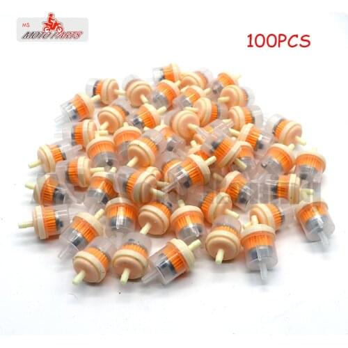 100PCS/lot Car Dirt Pocket Bike Oil Filter Petrol Gas Gasoline Liquid Fuel Filter For Scooter Motorcycle Motorbike Motor