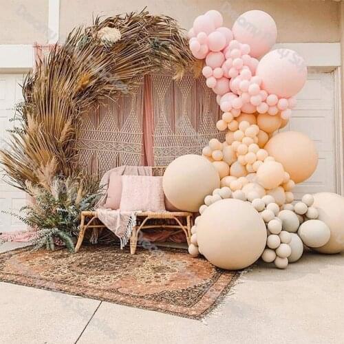 146pcs Balloon Arch Kit Pink Cream Gender Reveal Birthday Party Decoration Girl Balloons Garland Nude Globos Backdrop Supplies