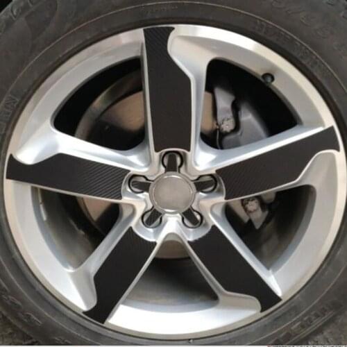 3D 4D Carbon/ Matte/ Glossy Black Wheel Stickers For VW AUDI Q3 8U 2013-2018 Wheel Decal Vinyl Protective Stickers Car Styling