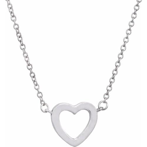Ajax 925 Sterling Silver Chain & Pendant Charms Adjustable Type Heart Necklace Women Jewelry