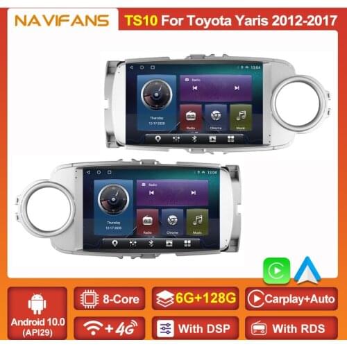 6G+128G Android 11 Car Radio Multimedia For Toyota Yaris 2012-2017 GPS Navigation 2 Din No DVD Player USB Carplay 4G WIFI RDS FM