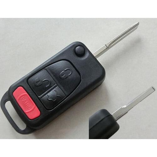 3+1 Button Panic Flip key shell Case HU64 Blade for Mercedes-Benz ML320 ML55 AMG Fob Key Cover 5PCS/lot