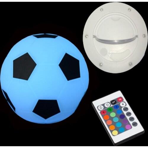 D22cm 8.66inch Romantic Soccer Football Style 16 Color Changing Waterproof IP54 LED Table Lamps with RI Remote free shipping 1pc