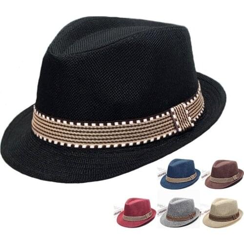 New Kids Short Brim Top Hats Summer British Retro Jazz Hat Sun Beach Accessories Sombreros De Sol for Girl Boy Chapeau Paille