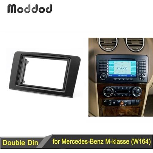 Double Din Stereo Panel for Benz ML Class W164 GL Class X164 Fascia Radio Dash Mounting Installation Trim Kit Face Frame