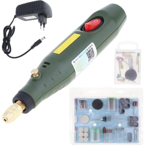 DC12V 15W Mini Electric Grinder Pen Sanding Rotary Tool Set 122pcs Accessories Charging Adapter for Polishing Drilling Engraving