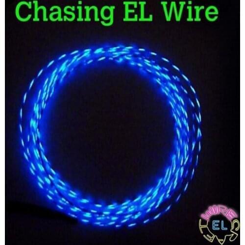 1m 3m 5m CHASING EL Wire 3V Flexible Led Neon Light Strip Tube Rope Battery Case Inverter Powered Party Clothing Car Decoration