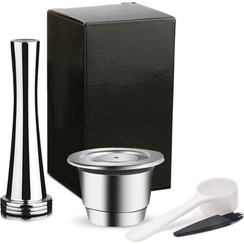 Cup Coffee Pods Capsule Tamper Brush Stainless Steel For Nespresso Reusable Refillable Innovative Technology High-quality Spoon