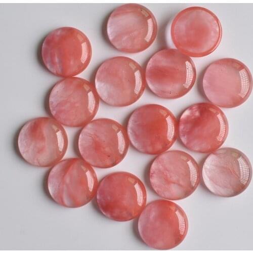 2020 fashion top quality Watermelon red stone round cabochon 20mm stone beads 20pcs/lot Wholesale free shipping
