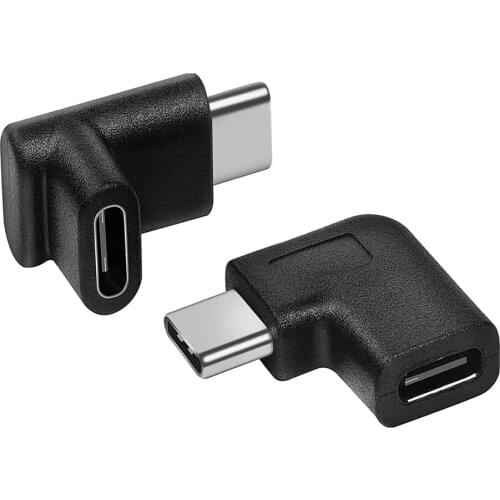 KUYiA USB C Male to Female Adapter 90 Degree OTG Converter Hi-Speed Type C 3.1 Extension Connector Compatible