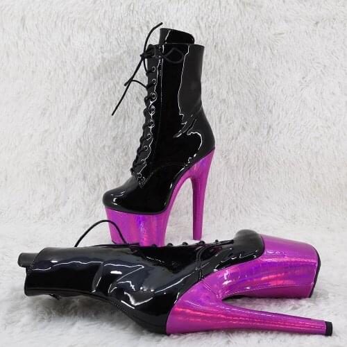 Leecabe 17CM/7inches two color PU material High Heel platform Pole Dance boot