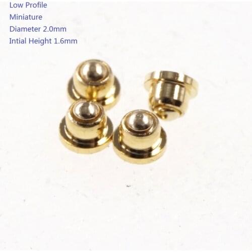 10pcs Miniature Pogo Pin Connector Diameter 2.0 mm Initial Height 1.6 mm Low Profile Header Male Spring Loaded thimble Probe