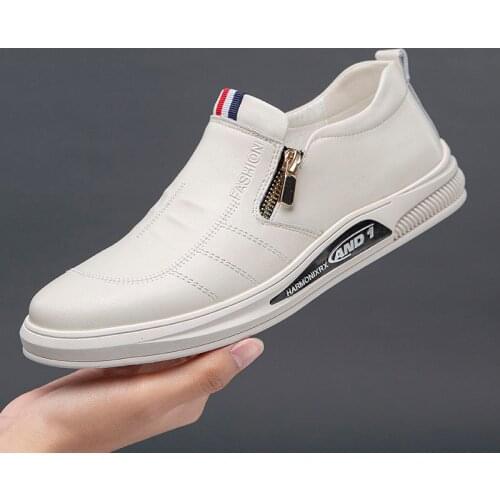 Mens casual leather shoes PU round toe work shoes autumn and winter new fashion mens shoes lightweight comfortable casual shoe